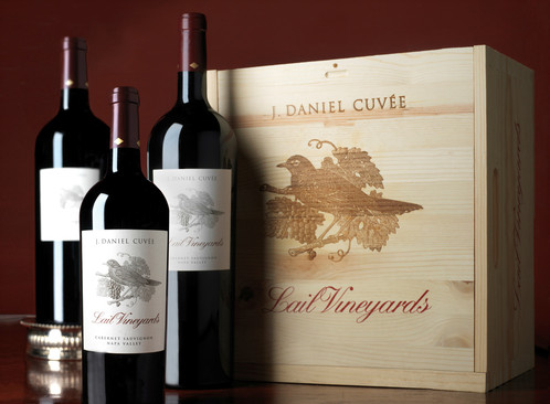 Lail Vineyards J Daniel cabernet sauvignon with wood box buy now at wine spectrum
