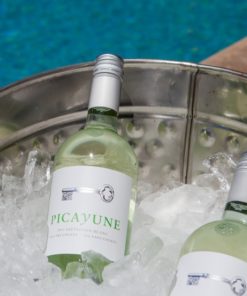 Picayune Sauvignon Blanc by the pool in ice bucket